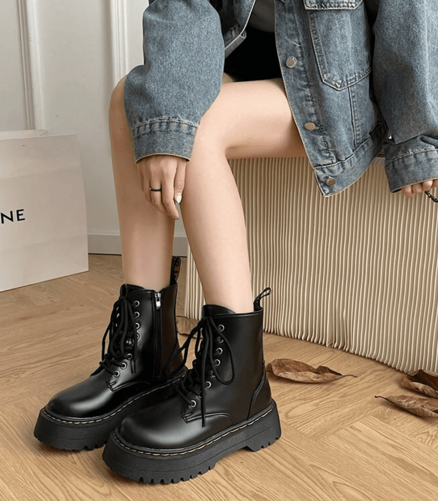 Eline | Elegante Plateaustiefel aus Leder – Stilvolle Schuhe mit Komfort