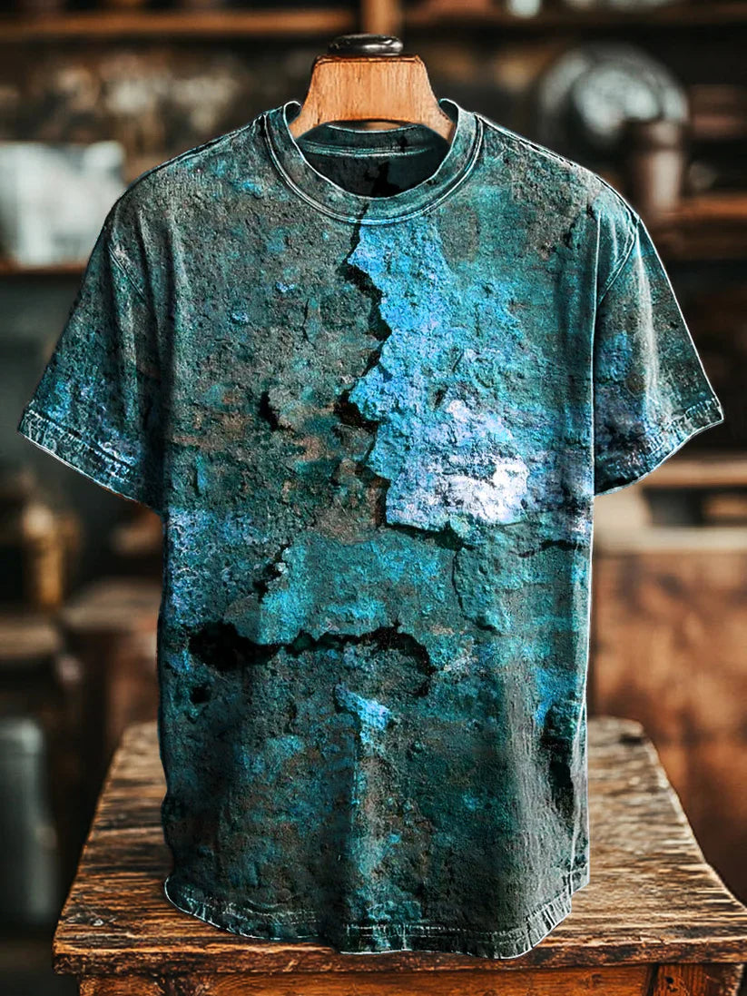 FERRO | T-Shirt mit Rosttextur-Print
