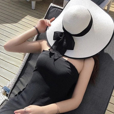 Stilvoller Strandhut mit dekorativer Krempe für Damen