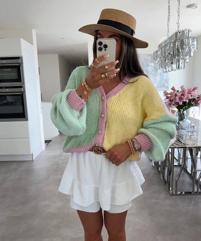 Oberteil mit Knopfleiste und Strukturstil für Frauen