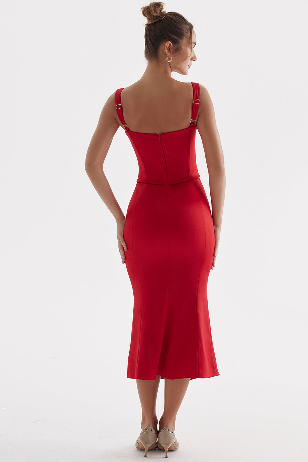 Rotes Rosenkorsettkleid für Frauen