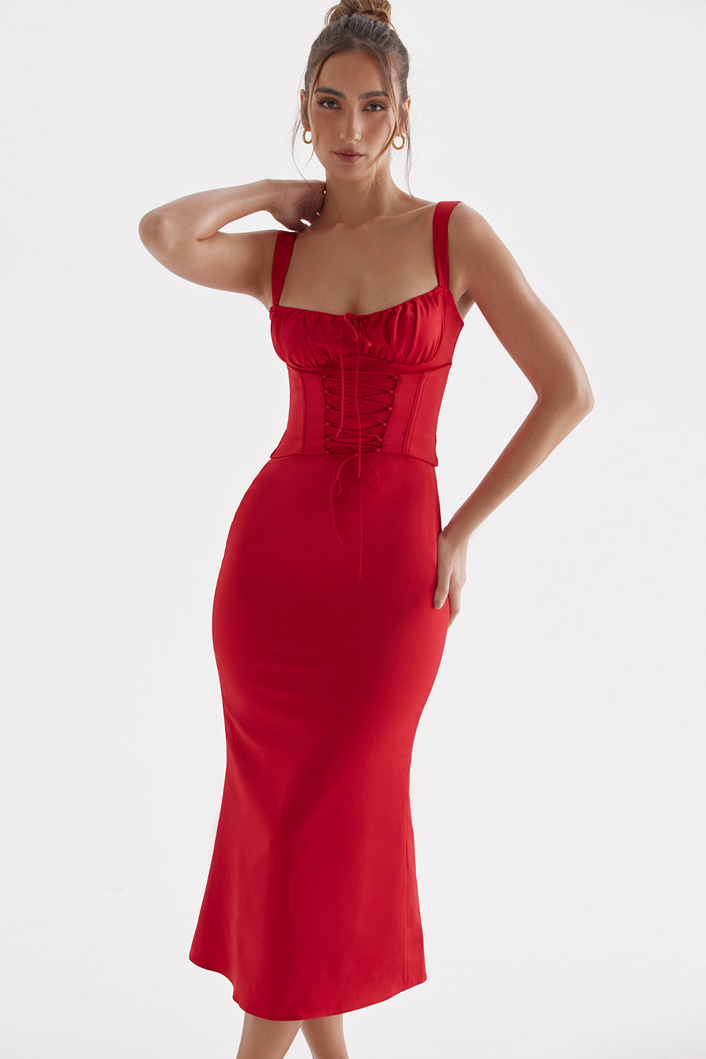 Rotes Rosenkorsettkleid für Frauen
