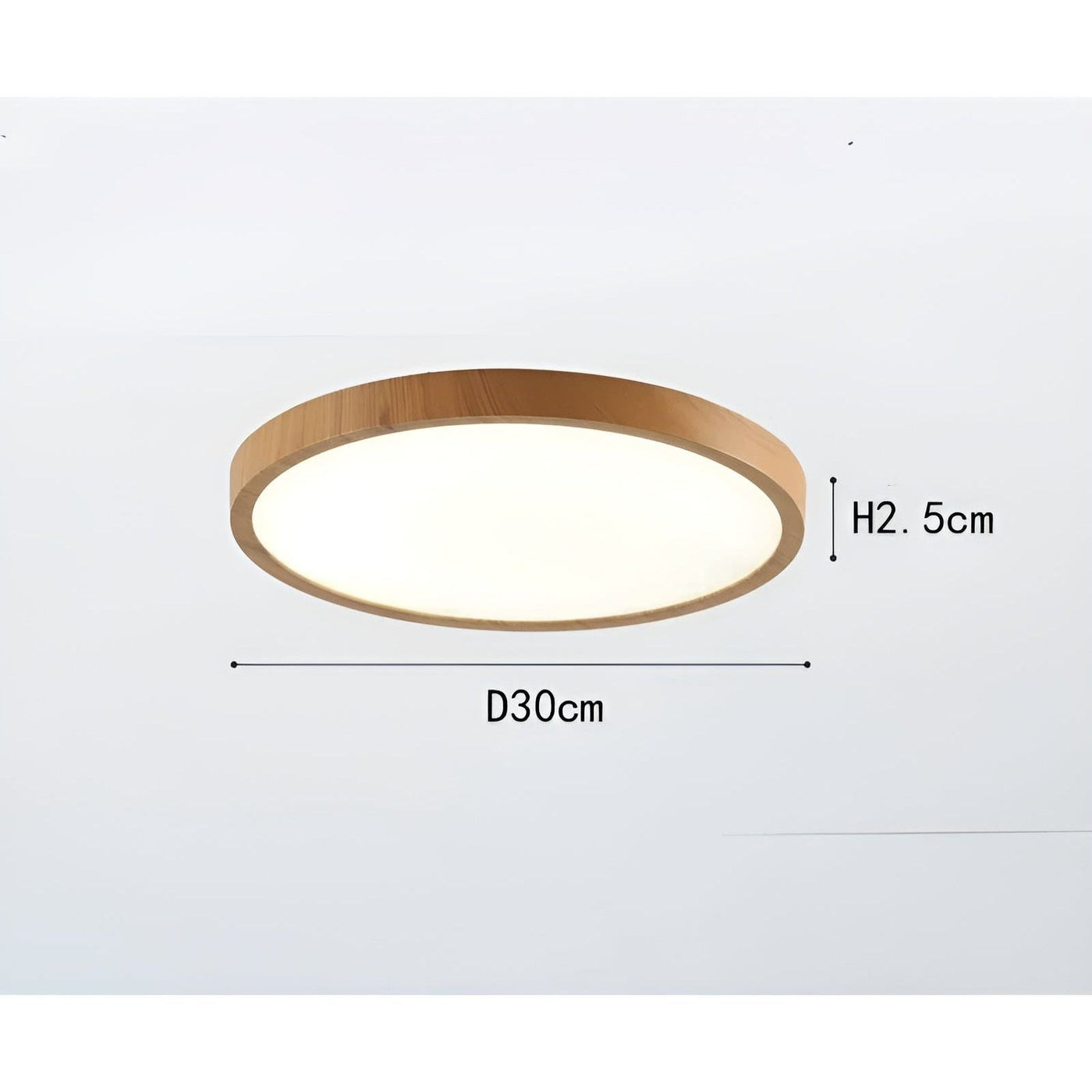 GrainGlow Light - Modern Ultra-Dünne Holz-Deckenleuchte