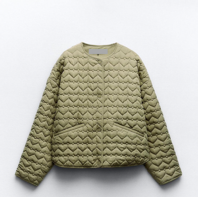 Steppjacke mit Herzmuster für Frauen