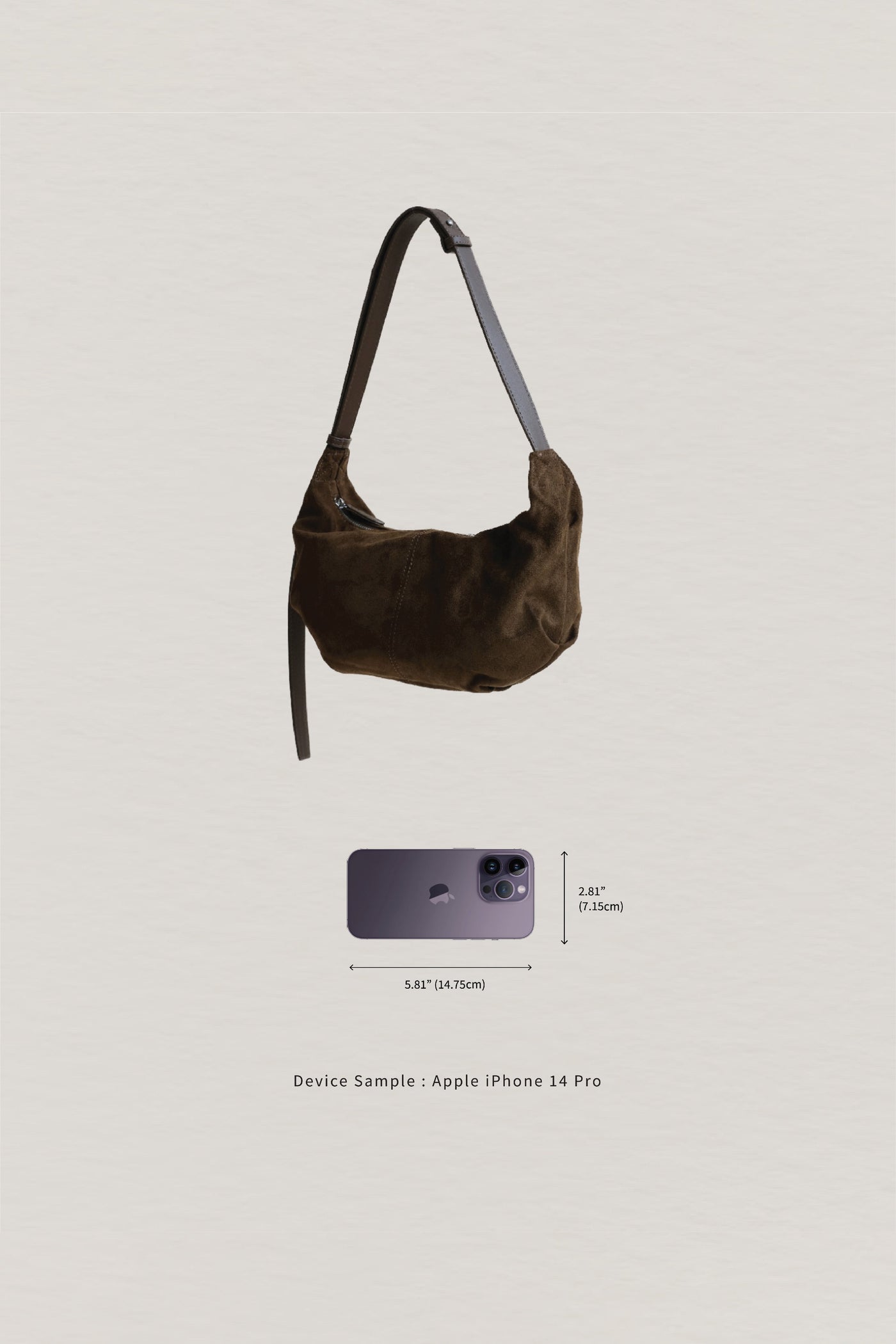 Vintage Schwarze Suedette Dumpling Tasche – Vegane Schultertasche