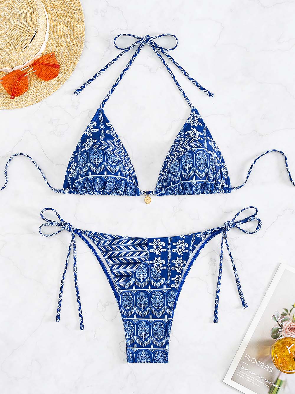 Boho-Print-Bikini-Zweiteiler für Damen