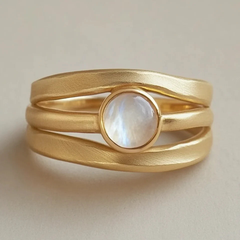 Vintage Mehrschichtiger Gold-Mondring